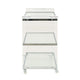 Manya Rolling Bar Cart | Tempered Glass Shelves | Clear Acrylic White BM335197