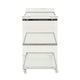 Manya Rolling Bar Cart | Tempered Glass Shelves | Clear Acrylic White