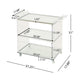 Manya Rolling Bar Cart | Tempered Glass Shelves | Clear Acrylic White