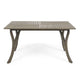 Ravie Outdoor Dining Table | 59" Rectangular Slatted Top | Gray Wood