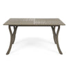 Ravie Outdoor Dining Table | 59’’ Rectangular Slatted Top | Gray Wood BM335198