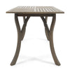 Ravie Outdoor Dining Table | 59" Rectangular Slatted Top | Gray Wood