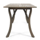 Ravie Outdoor Dining Table | 59" Rectangular Slatted Top | Gray Wood