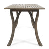 Ravie Outdoor Dining Table | 59’’ Rectangular Slatted Top | Gray Wood BM335198