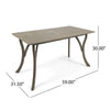 Ravie Outdoor Dining Table | 59" Rectangular Slatted Top | Gray Wood