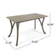 Ravie Outdoor Dining Table | 59’’ Rectangular Slatted Top | Gray Wood BM335198