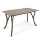 Ravie Outdoor Dining Table | 59" Rectangular Slatted Top | Gray Wood