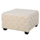 Lavie Ottoman | Tapered Legs | Ivory Diamond Stitch Velvet | 29"