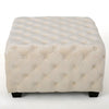 Lavie Ottoman | Tapered Legs | Ivory Diamond Stitch Velvet | 29"