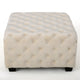 Lavie Ottoman | Tapered Legs | Ivory Diamond Stitch Velvet | 29"
