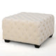 Lavie Ottoman | Tapered Legs | Ivory Diamond Stitch Velvet | 29"