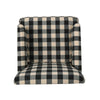 Lit Club Accent Chair with Turned Wood Legs | Black and Cream Plaid
