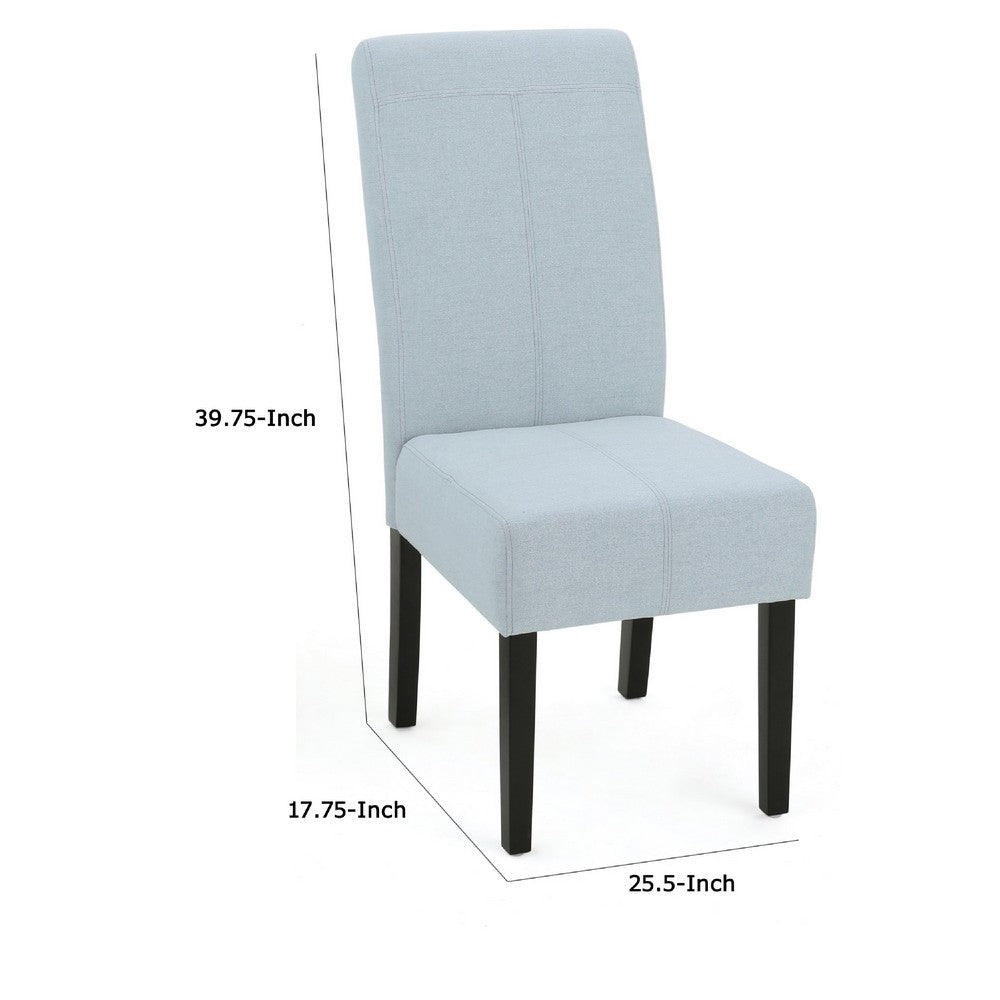 Tanya Armless Dining Chair Set of 2 | Modern Light Sky Blue Fabric
