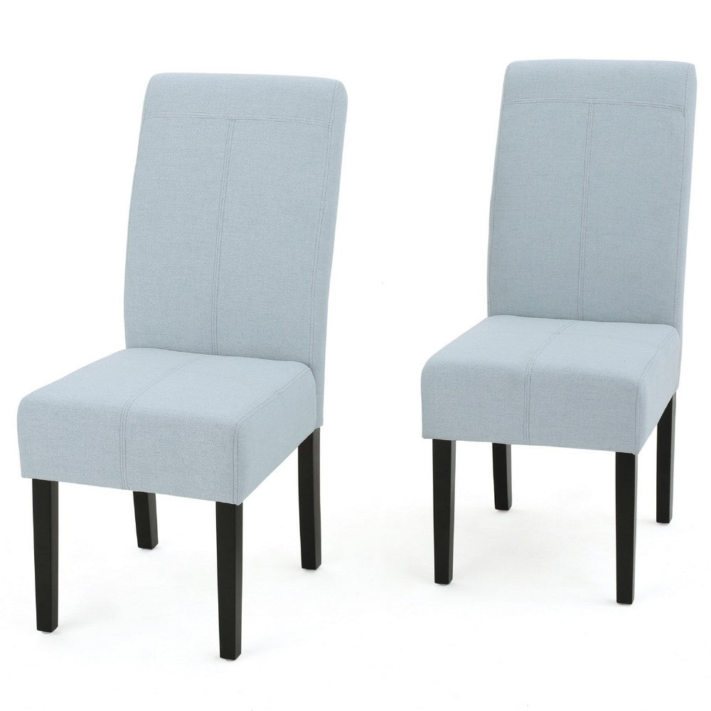Tanya Armless Dining Chair Set of 2 | Modern Light Sky Blue Fabric