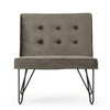 Ashley Armless Slipper Chair | Hairpin Legs | Gray Tufted Velvet