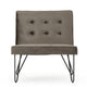Ashley Armless Slipper Chair | Hairpin Legs | Gray Tufted Velvet