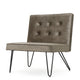 Ashley Armless Slipper Chair | Hairpin Legs | Gray Tufted Velvet