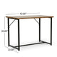 Kandy Console Table with Stainless Steel Frame | Brown Wood 42"