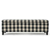 Flash Ottoman Bench with Built In Storage | Black, Cream Plaid | 51"