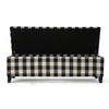 Flash Ottoman Bench with Built In Storage | Black Cream Plaid | 51’’ BM335204