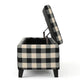 Flash Ottoman Bench with Built In Storage | Black Cream Plaid | 51’’ BM335204