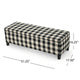 Flash Ottoman Bench with Built In Storage | Black Cream Plaid | 51’’ BM335204