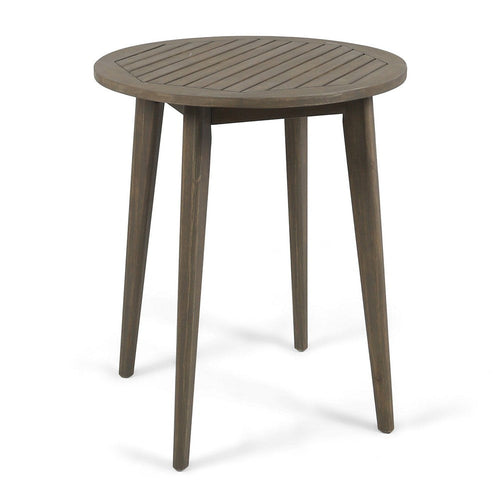 Ambre Outdoor Bistro Table | Straight Legs | Gray Acacia Wood 28"