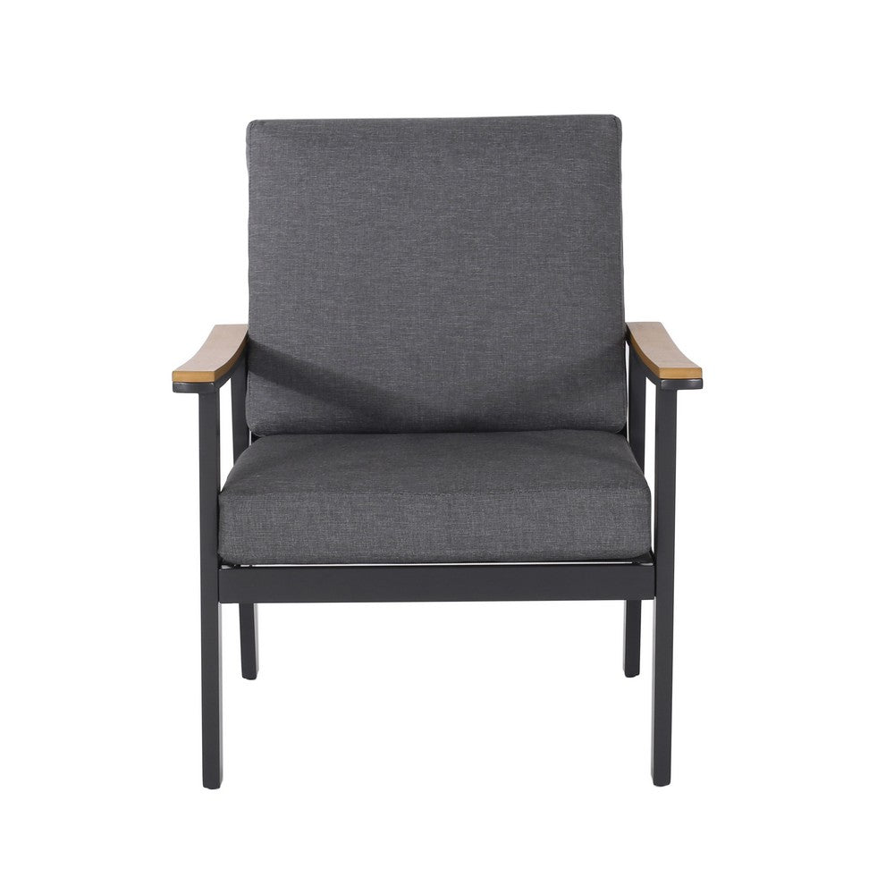 Vanie 4pc Outdoor Set with Loveseat, Chairs, and Table | Gray Olefin