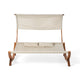 Akki Modern Sunbed with Removable Canopy | Teak Wood and Beige Fabric BM335207