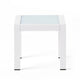 Mandy Outdoor Side Table | Opaque Glass Top | White Metal 20’’ BM335208