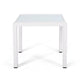 Mandy Outdoor Side Table | Opaque Glass Top | White Metal 20’’ BM335208