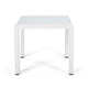 Mandy Outdoor Side Table | Opaque Glass Top | White Metal 20"