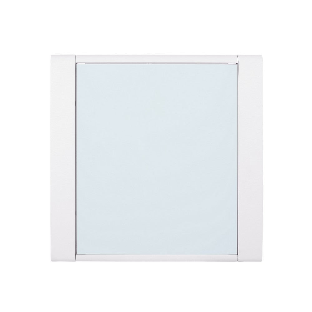 Mandy Outdoor Side Table | Opaque Glass Top | White Metal 20’’ BM335208