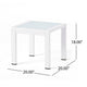 Mandy Outdoor Side Table | Opaque Glass Top | White Metal 20’’ BM335208