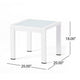 Mandy Outdoor Side Table | Opaque Glass Top | White Metal 20"