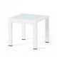Mandy Outdoor Side Table | Opaque Glass Top | White Metal 20"