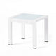 Mandy Outdoor Side Table | Opaque Glass Top | White Metal 20"