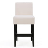 Kovey Counter Stool Chair Set of 2 | Metal Kickplate | Beige Polyester BM335210