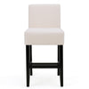 Kovey Counter Stool Chair Set of 2 | Metal Kickplate | Beige Polyester
