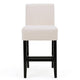 Kovey Counter Stool Chair Set of 2 | Metal Kickplate | Beige Polyester