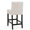 Kovey Counter Stool Chair Set of 2 | Metal Kickplate | Beige Polyester BM335210