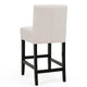 Kovey Counter Stool Chair Set of 2 | Metal Kickplate | Beige Polyester BM335210