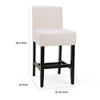 Kovey Counter Stool Chair Set of 2 | Metal Kickplate | Beige Polyester
