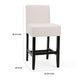 Kovey Counter Stool Chair Set of 2 | Metal Kickplate | Beige Polyester