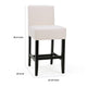 Kovey Counter Stool Chair Set of 2 | Metal Kickplate | Beige Polyester BM335210