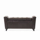 Kitty Storage Bench Footstool | Brown Waffle Tuft Faux Leather | 46"