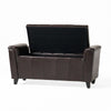 Kitty Storage Bench Footstool | Brown Waffle Tuft Faux Leather | 46"