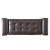 Kitty Storage Bench Footstool | Brown Waffle Tuft Faux Leather | 46"