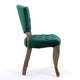 Magie Dining Chair Set of 2 | Wood Scrolled Legs | Green Tufted Velvet BM335212