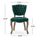 Magie Dining Chair Set of 2 | Wood Scrolled Legs | Green Tufted Velvet BM335212